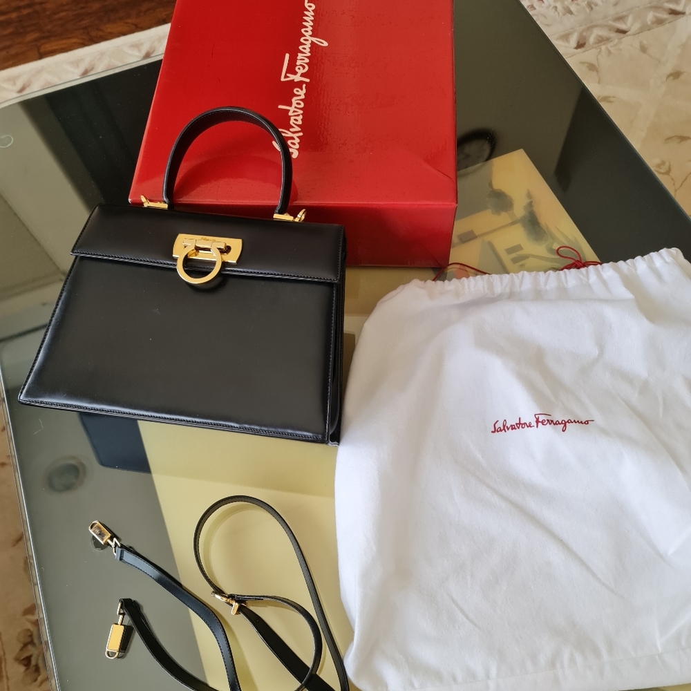 Salvatore Ferragamo Black leather handbag